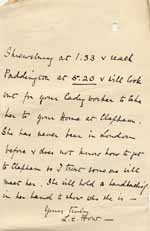 Image of Case 8625 21. Letter from E's employer about her travel to London  11 June 1909
 page 2