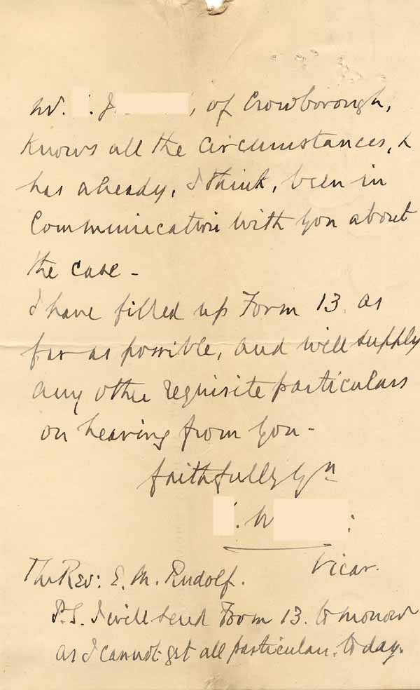 Large size image of Case 8645 2. Letter from Revd W.  24 November 1901
 page 3