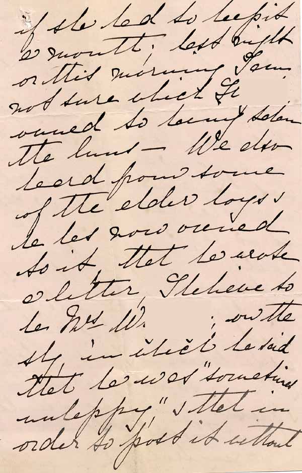 Large size image of Case 8645 13. Letter from the Honorary Secretary of the Runwell Home about H's behaviour  1 March 1902
 page 3