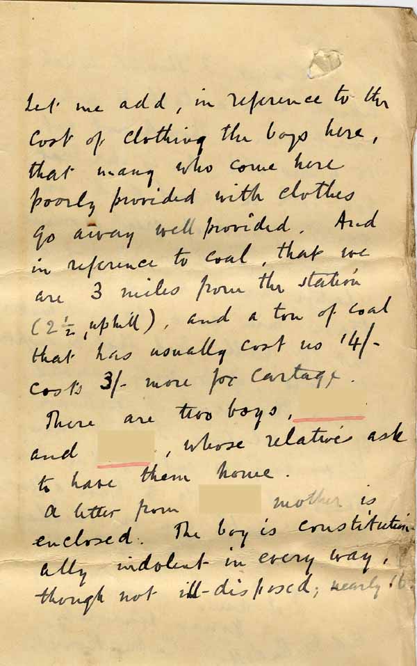 Large size image of Case 8645 18. Letter from Mr Powell of St Benet's Home to Revd Edward Rudolf about H's proposed removal to learn cabinet making and his possible bright prospects if allowed to continue with his education  7 November 1907
 page 3