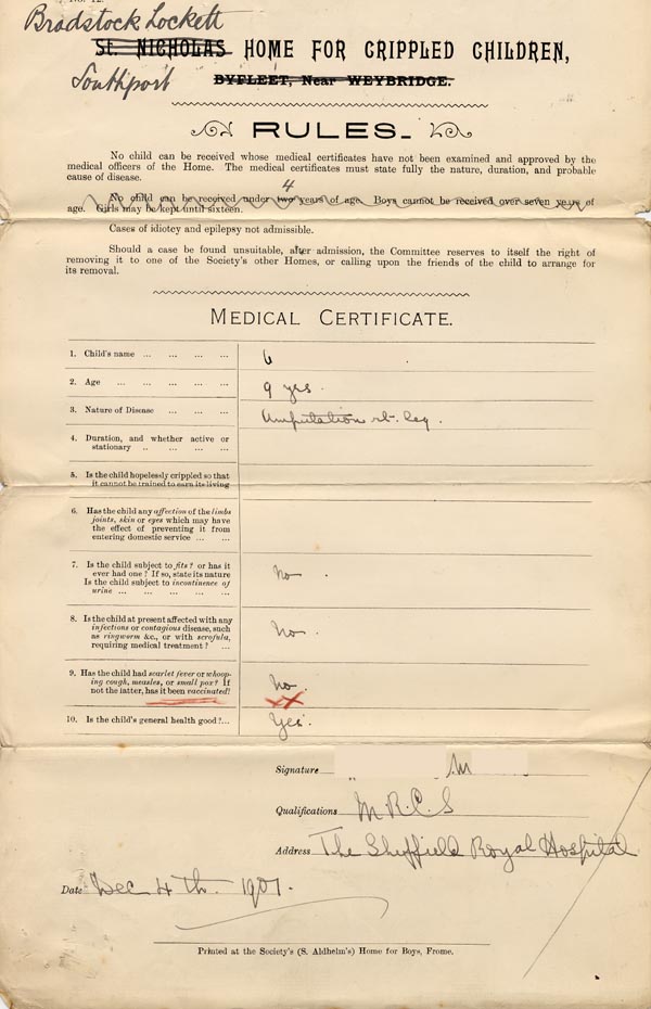 Large size image of Case 8650 2. Medical certificate  4 December 1901
 page 1