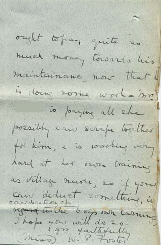 Large size image of Case 8723 18. Letter from Miss Foster concerning maintenance  4 November 1902
 page 2