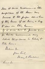 Image of Case 8723 3. Letter from Mary Penrose in support of W's case  6 November 1901
 page 2