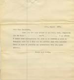 Image of Case 8723 14. Copy letter to Miss Ratcliffe  25 August 1902
 page 1