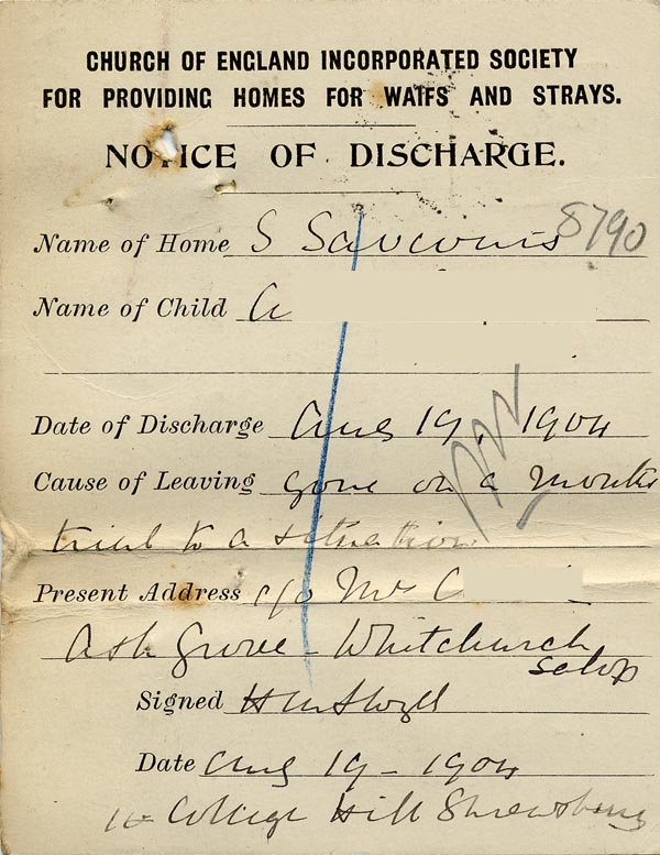 Large size image of Case 8790 11. Notice of discharge  19 August 1904
 page 2