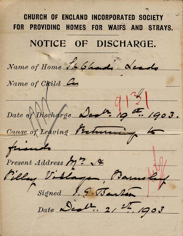 Large size image of Case 9131 3. Notice of discharge  21 December 1903
 page 2