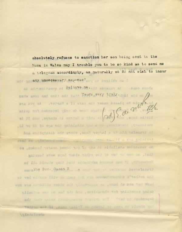 Large size image of Case 9288 8. Copy letter from Revd Edward Rudolf concerning G's case  27 April 1904
 page 2