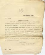 Image of Case 9308 8. Copy letter from Revd Edward Rudolf postponing J's journey to Wrexham by a few days  8 December 1902
 page 1