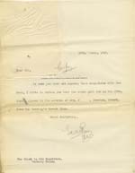 Image of Case 9315 34. Copy letter to the Worksop Union about M's discharge  27 March 1908
 page 1