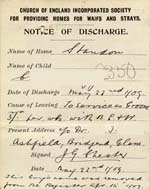 Image of Case 9350 9. Notice of discharge from the Standon Farm Home  22 May 1909
 page 2