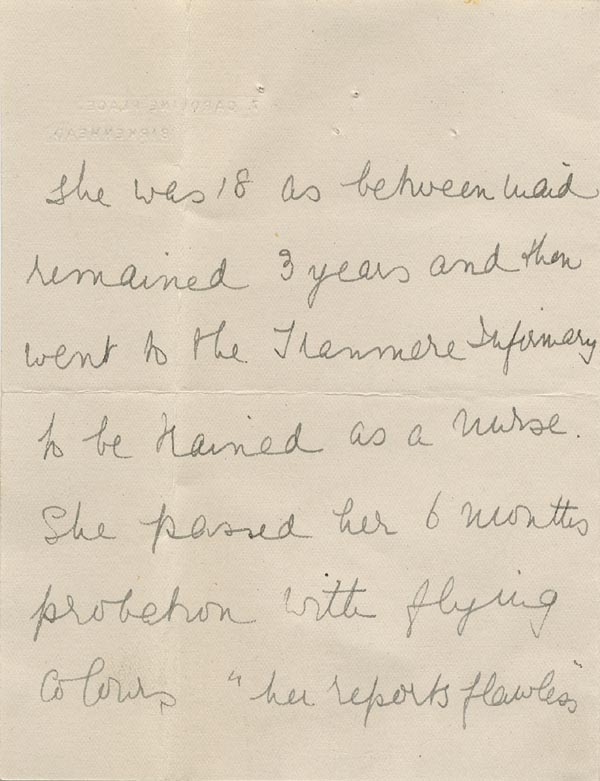 Large size image of Case 9380 5. Part of a letter about S's life since leaving the Birkenhead Home  14 November 195
 page 2