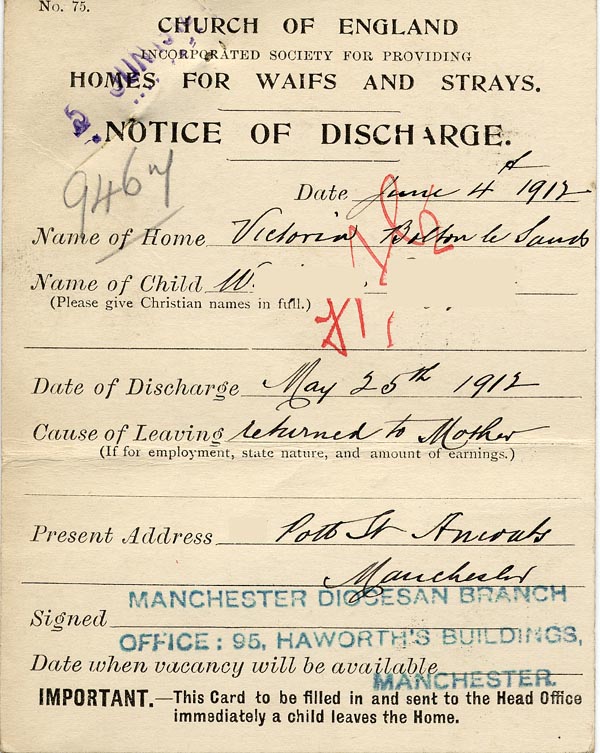 Large size image of Case 9467 2. Notice of Discharge  4 June 1912
 page 2