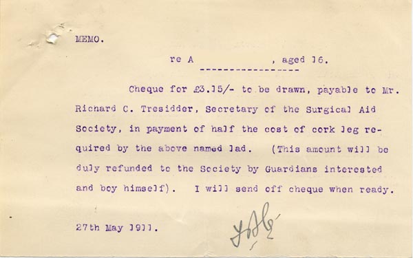 Large size image of Case 9498 61. Letter from Miss Peter expressing her and A's gratitude  28 May 1911
 page 1