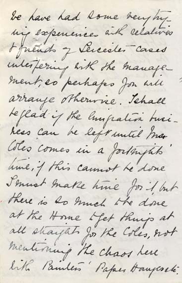 Large size image of Case 9616 3. Letter from the Honorary Secretary of the Leicester Home, Mrs Frances Faire  23 February 1903
 page 3