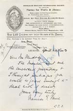 Image of Case 9616 4. Letter from Mrs Faire about a place at the Home for J.  26 April 1903
 page 1