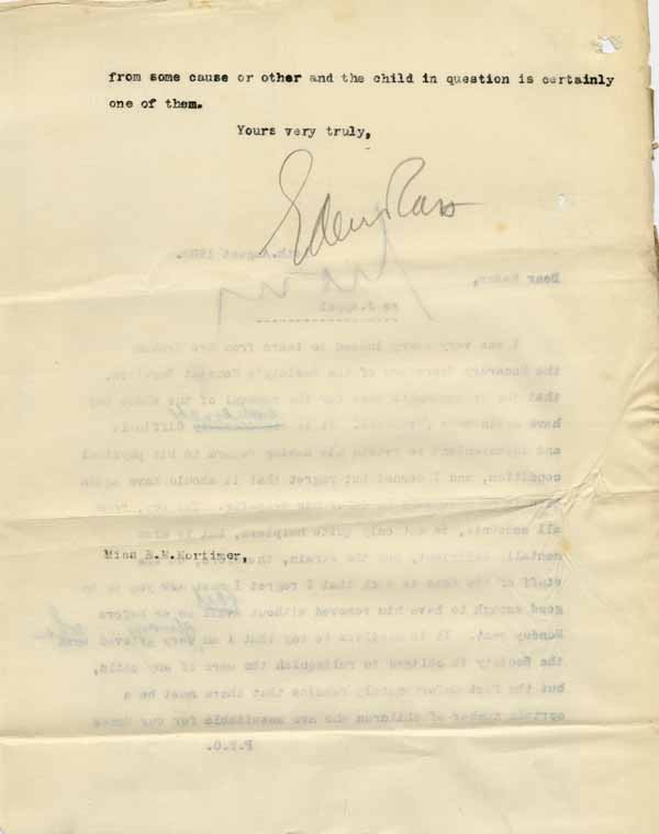 Large size image of Case 9627 25. Copy letter from Revd Edward Rudolf to Mary Mortimer insisting that J. should be removed promptly  14 August 1903
 page 2