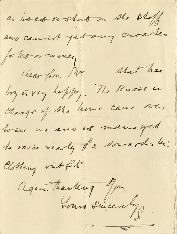 Large size image of Case 9635 7. Letter from Revd J. about T. settling in at the Pelsall Home  7 June 1903
 page 2