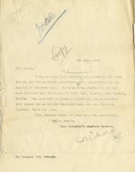 Image of Case 9635 10. Copy letter thanking Lady Bromley for transferring her contribution to T's support  8 July 1903
 page 1