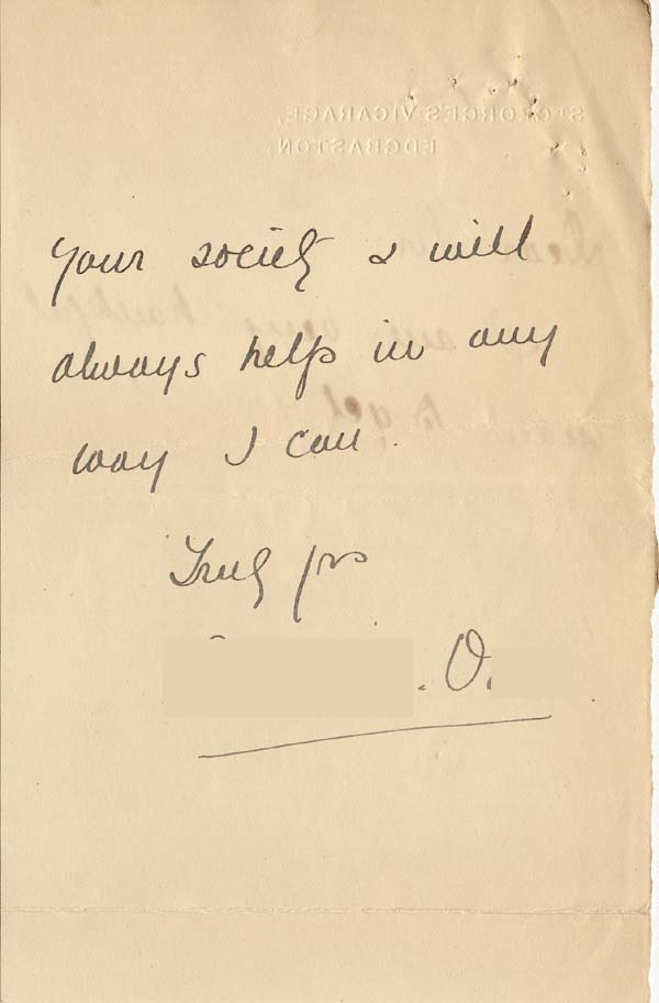 Large size image of Case 9649 3. Letter from the wife of the Incumbent of St George's, Edgbaston  10 June 1903
 page 2