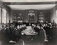 Boys in a dining room