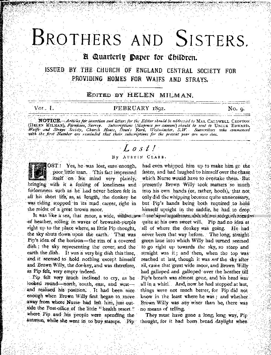 Brothers and Sisters February 1892 - page 1
