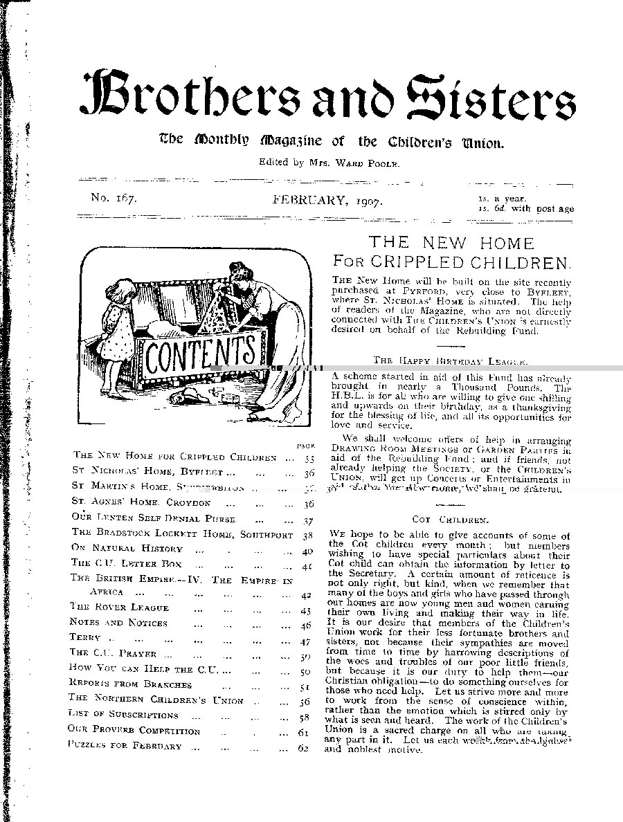 Brothers and Sisters February 1907 - page 1