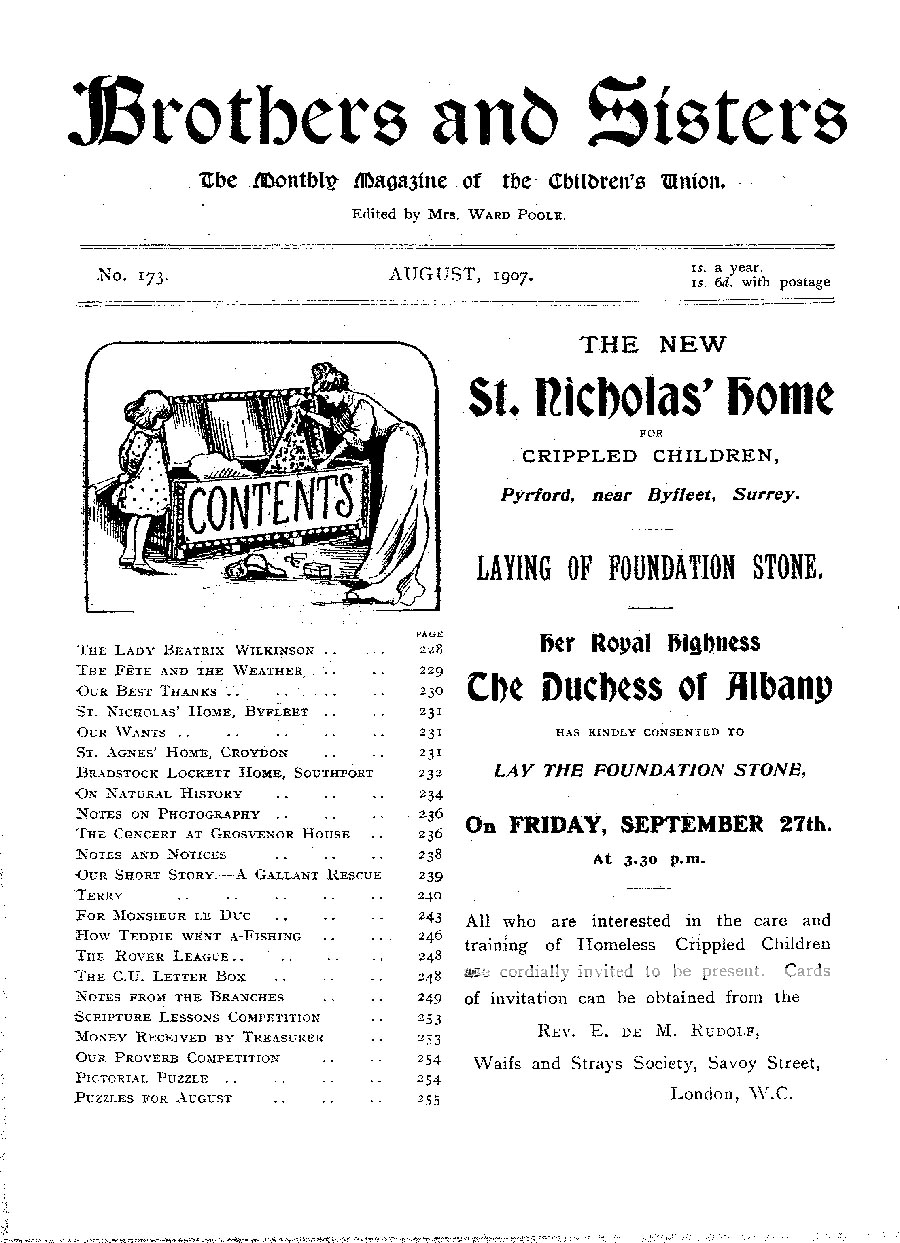 Brothers and Sisters August 1907 - page 1