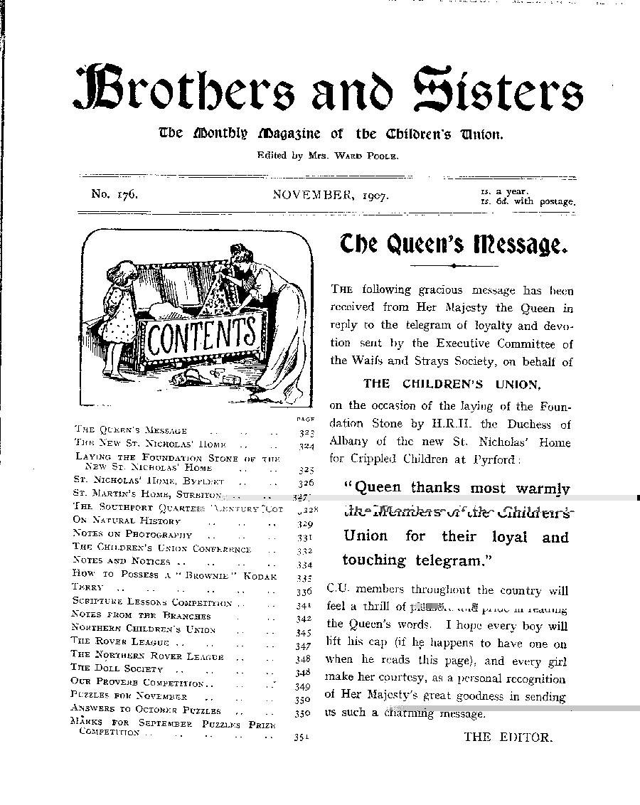 Brothers and Sisters November 1907 - page 1