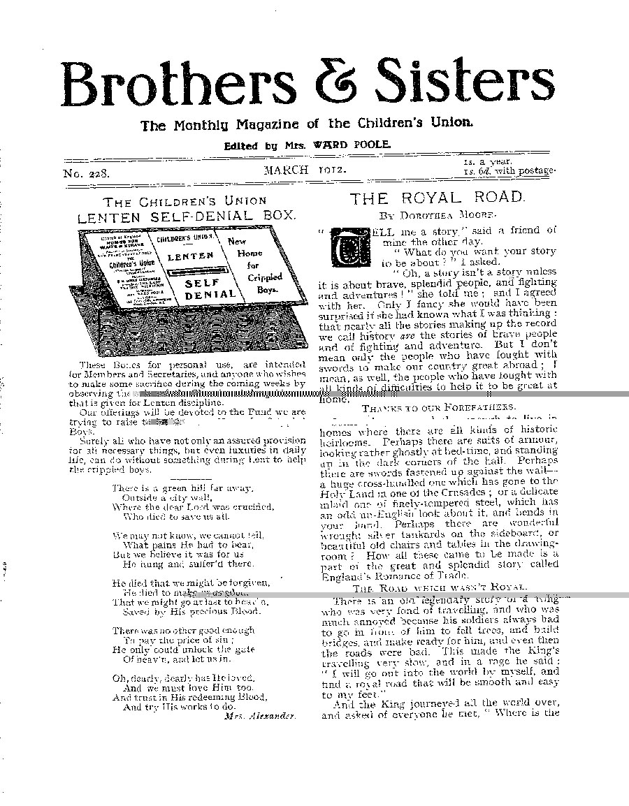 Brothers and Sisters March 1912 - page 1