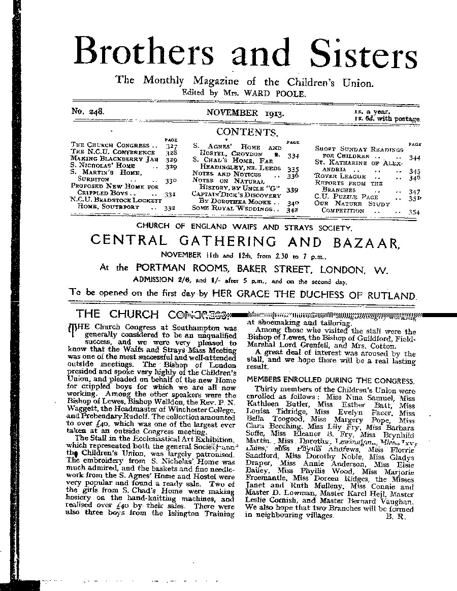 Brothers and Sisters November 1913 - page 1