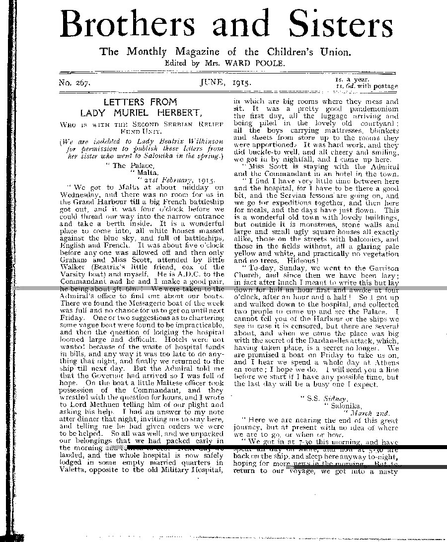 Brothers and Sisters June 1915 - page 1