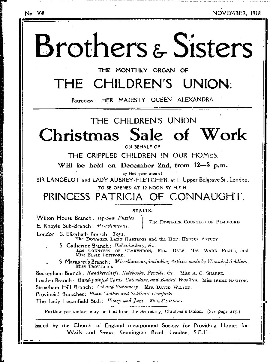 Brothers and Sisters November 1918 - page 1