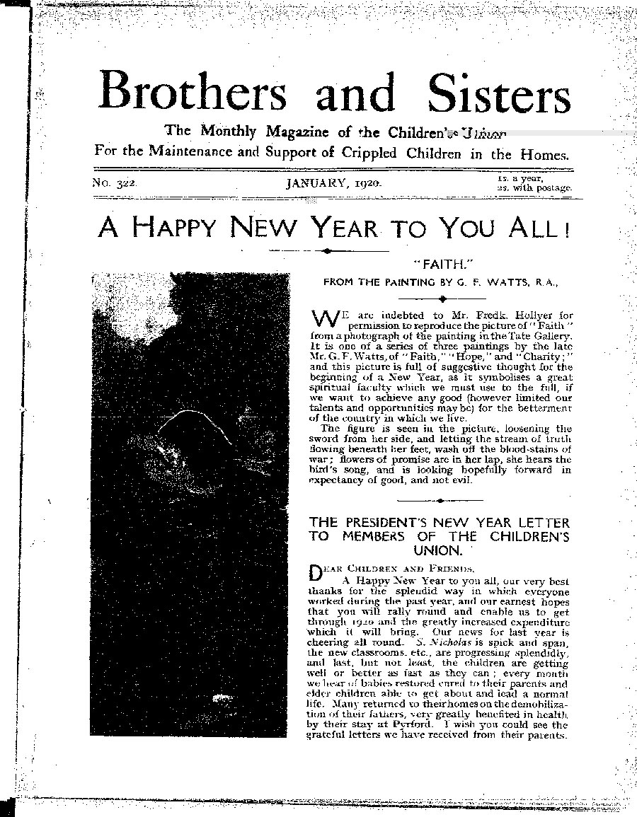 Brothers and Sisters January 1920 - page 1