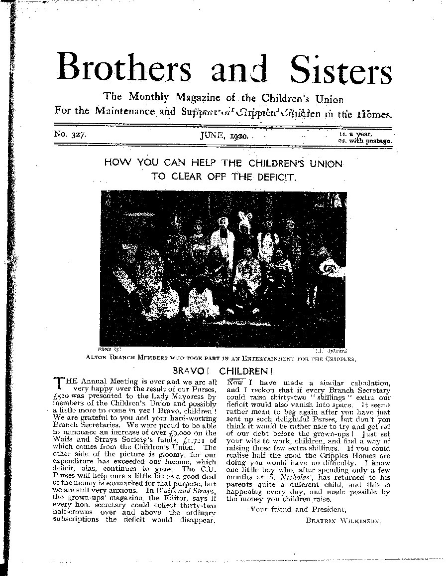 Brothers and Sisters June 1920 - page 1