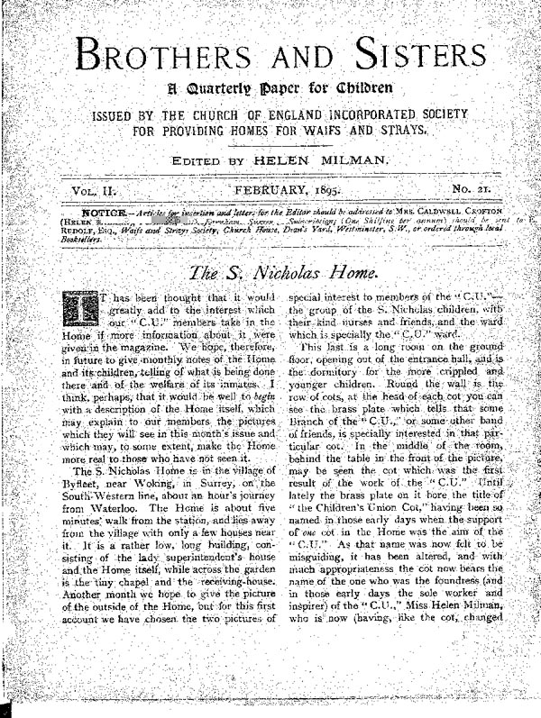 Brothers and Sisters February 1895 - page 1