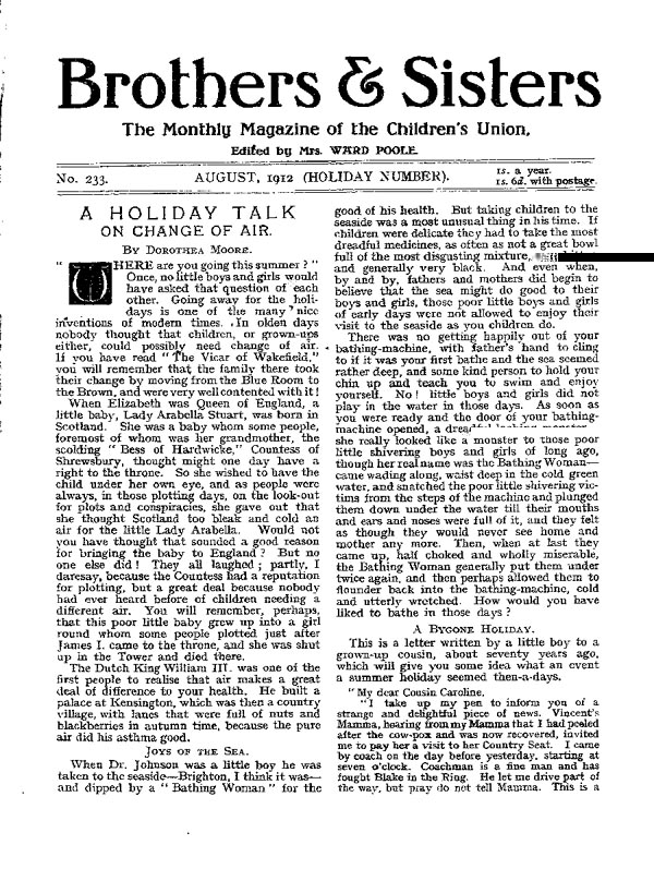 Brothers and Sisters August 1912 - page 1