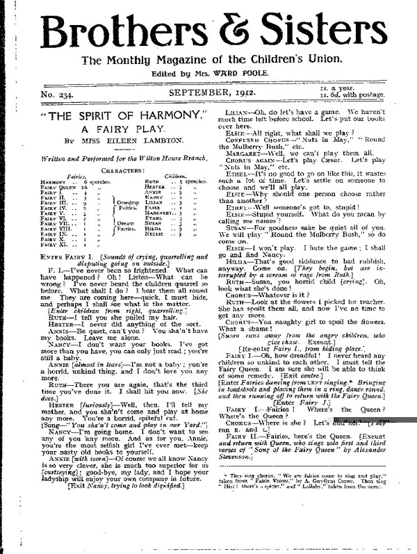 Brothers and Sisters September 1912 - page 1