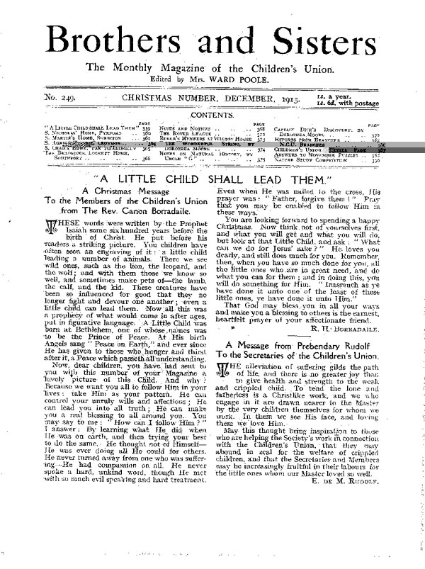 Brothers and Sisters December 1913 - page 1