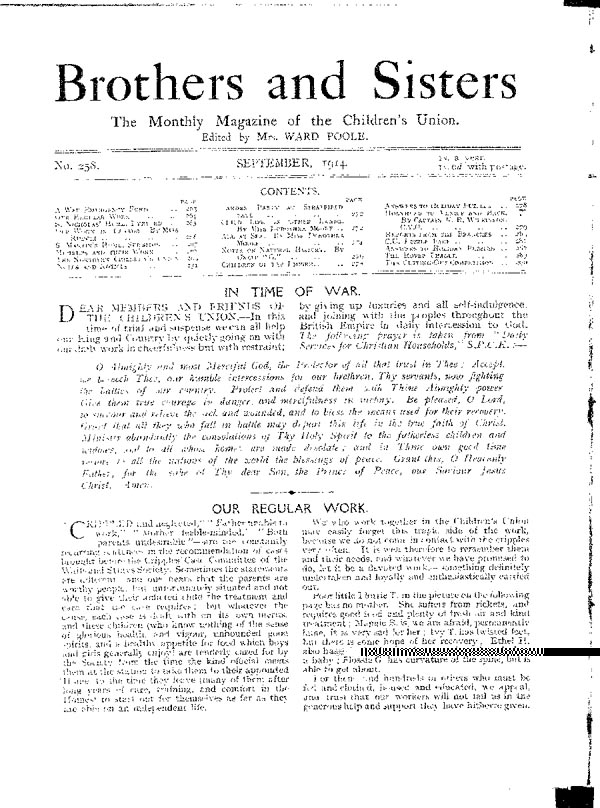 Brothers and Sisters September 1914 - page 1