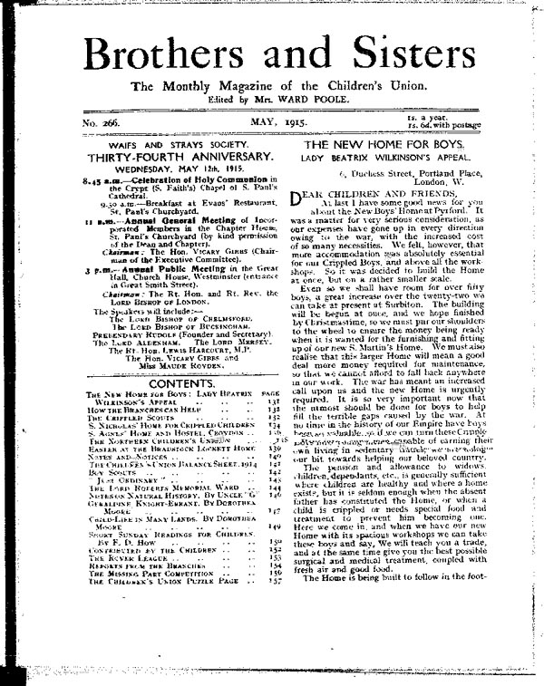 Brothers and Sisters May 1915 - page 1