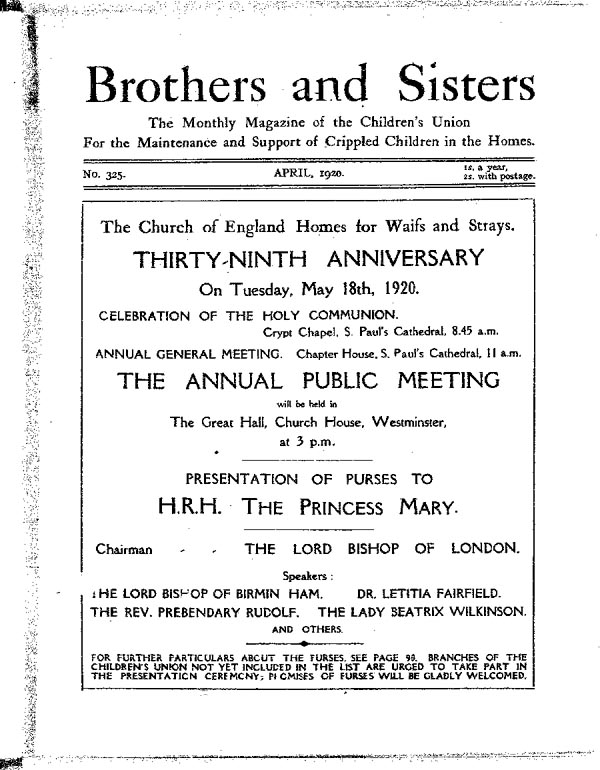 Brothers and Sisters April 1920 - page 1
