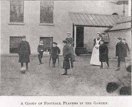 Football was always a popular game with the boys, so it was encouraged as part of their daily routine. 