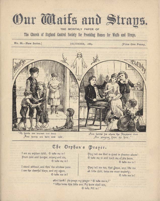 This Christmas cover from 'Our Waifs and Strays' is a perfect example of what many people call 'Victorian sentimentality'.