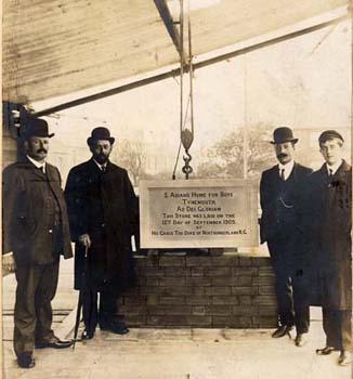 Laying the foundation stone of the original Home