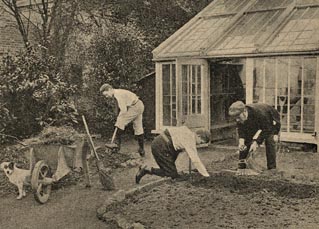 Boys tending to the garden at Prospect Lodge
