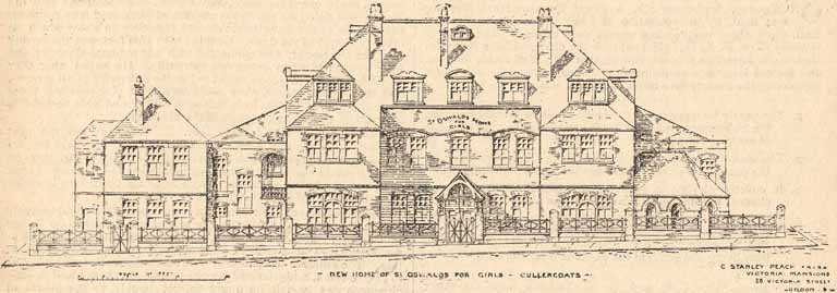 Architect C. Stanley Peach's drawing of the new St Oswald's