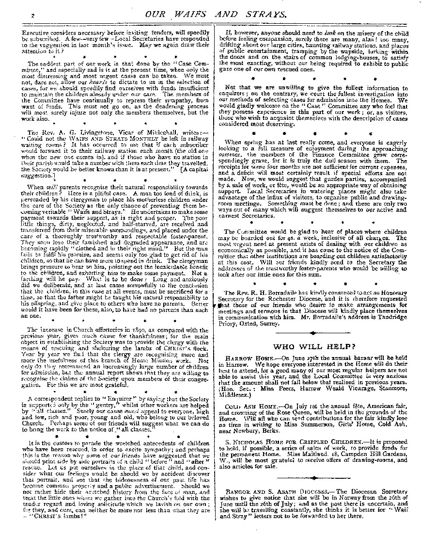 Our Waifs and Strays June 1891 - page 2
