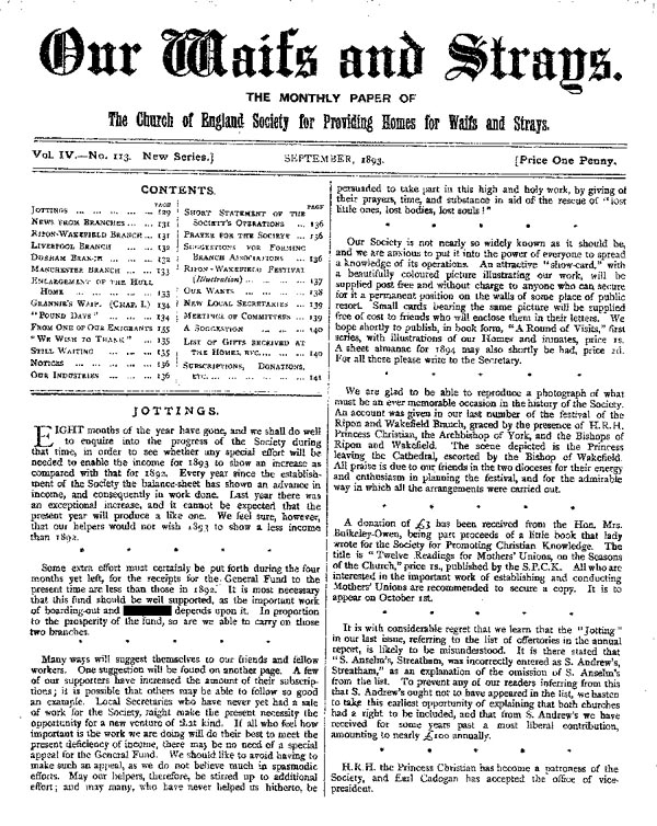 Our Waifs and Strays September 1893 - page 127