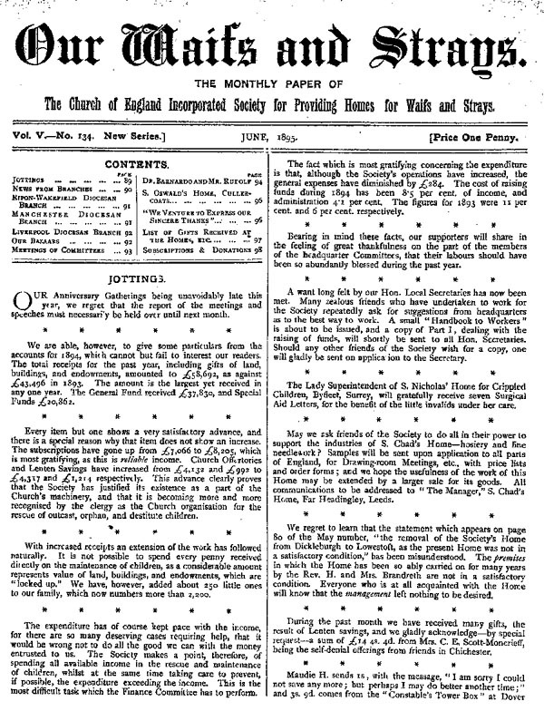 Our Waifs and Strays June 1895 - page 89