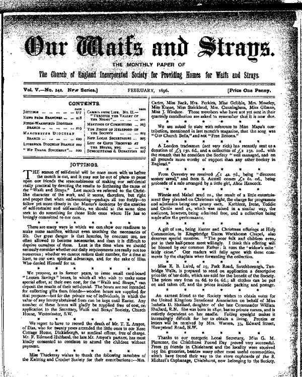 Our Waifs and Strays February 1896 - page 17